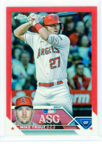 2023 Topps Chrome Update ASGC-18 Mike Trout All Star Game Red Refractor!