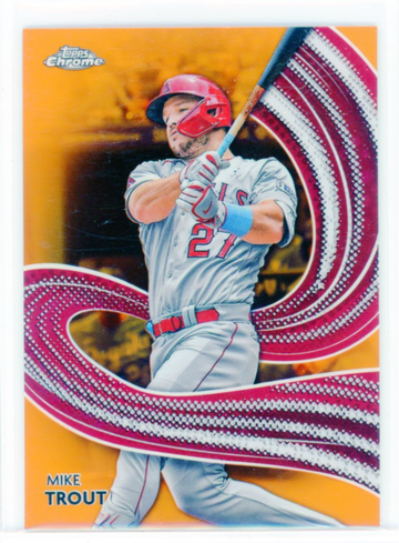 2024 Topps Chrome Cosmic Strokes #S-1 Mike Trout Orange Refractor!