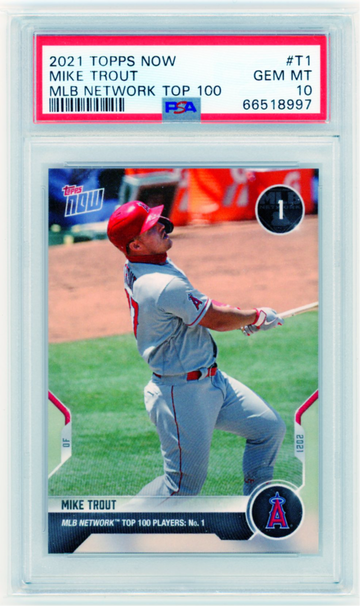2021 Topps Now #T1 Mike Trout MLB Network Top 100 PSA 10 GEM MINT!