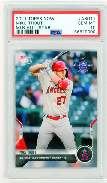 2021 Topps Now #ASG11 Mike Trout MLB All Star PSA 10 GEM MINT!