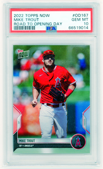2022 Topps Now #OD167 Mike Trout Road to Opening Day PSA 10 GEM MINT!