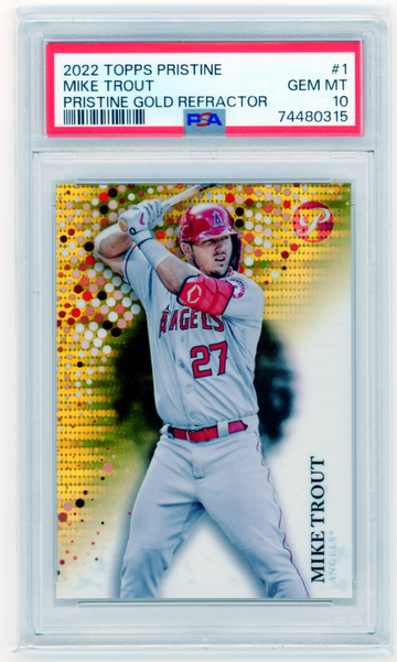 2022 Topps Pristine #1 Mike Trout Pristine Gold Refractor PSA 10 GEM MINT!