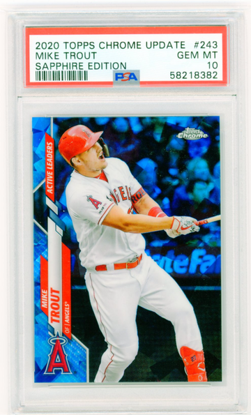 2020 Topps Chrome Update #243 Mike Trout Sapphire Edition PSA 10 GEM MINT!