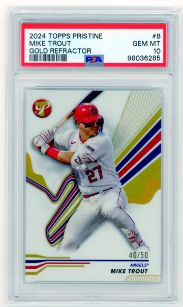 2024 Topps Pristine #8 Mike Trout Gold Refractor PSA 10 GEM MINT!
