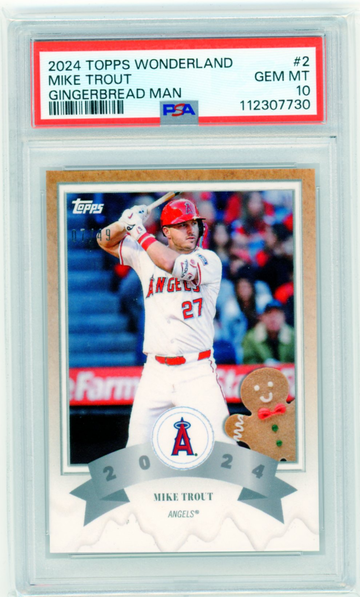 2024 Topps Wonderland #2 Mike Trout Gingerbread Man PSA 10 GEM MINT!