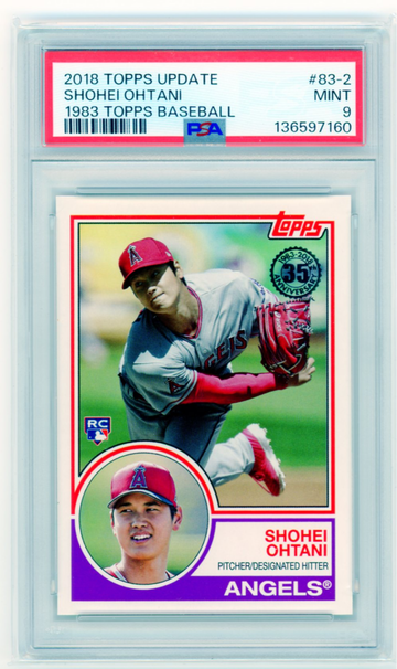 2018 Topps Update #83-2 Shohei Ohtani 1983 Topps Baseball PSA 9 MINT!
