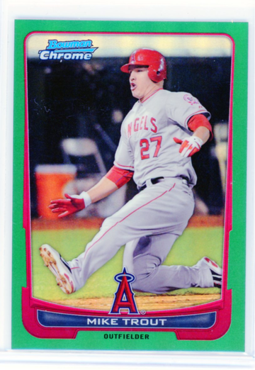 2012 Bowman Chrome #157 Mike Trout Green Refractor!