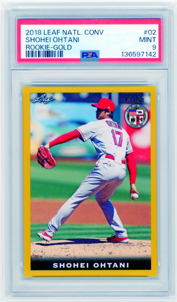 2018 Leaf National Convention #02 Shohei Ohtani Rookie-GOLD! PSA 9 MINT!