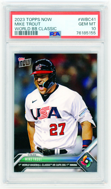2023 Topps Now #WBC41 Mike Trout World Baseball Classic PSA 10 GEM MINT!