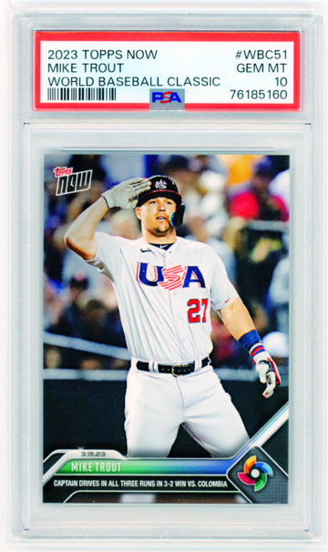 2023 Topps Now #WBC51 Mike Trout World Baseball Classic PSA 10 GEM MINT!