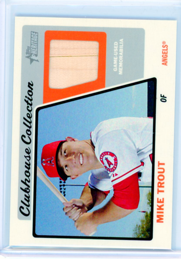 2015 Topps Heritage Clubhouse Collection #CCR-MT Mike Trout Relic-Bat!