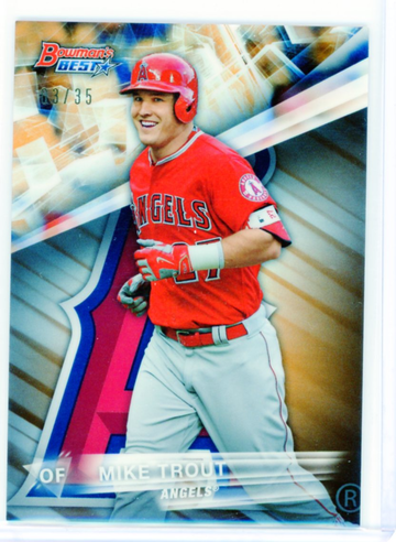 2016 Bowman's Best #1 Mike Trout Orange Refractor!
