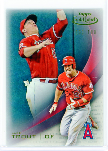 2016 Topps Gold Label #1 Mike Trout Class 1 RED!
