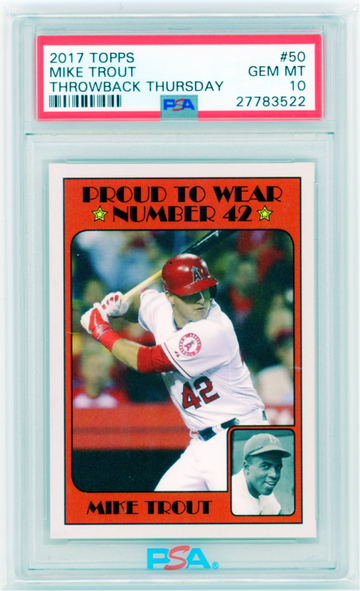2017 Topps Throwback Thursday #50 Mike Trout PSA 10 GEM MINT!