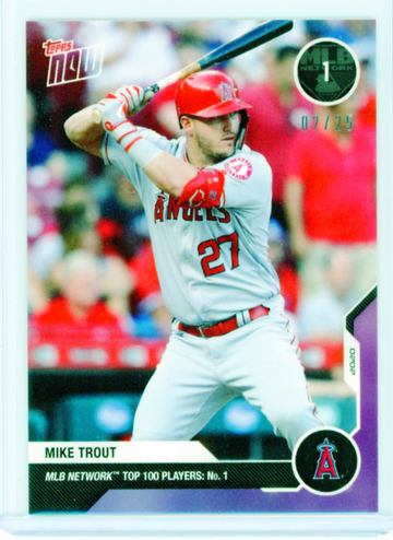 2020 Topps Now #MN-1 MLB Network Top 100 Mike Trout Purple 