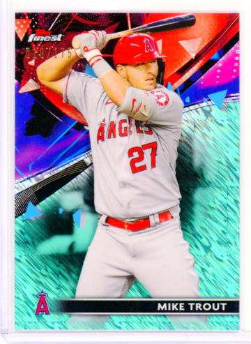 2021 Finest #57 Mike Trout Aqua Shimmer Refractor
