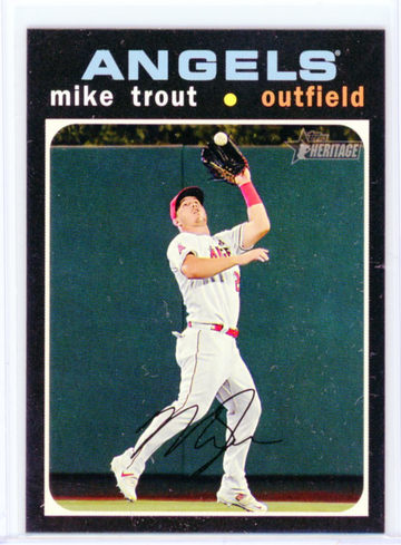 2020 Topps Heritage #466 Mike Trout Action
