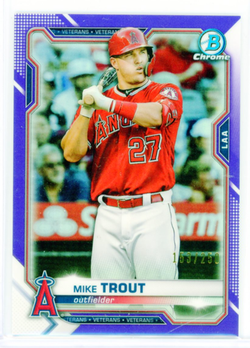 2021 Bowman Chrome #54 Mike Trout Purple Refractor