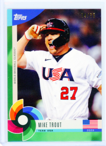 2023 Topps WBC Global Stars #23 Mike Trout Green!