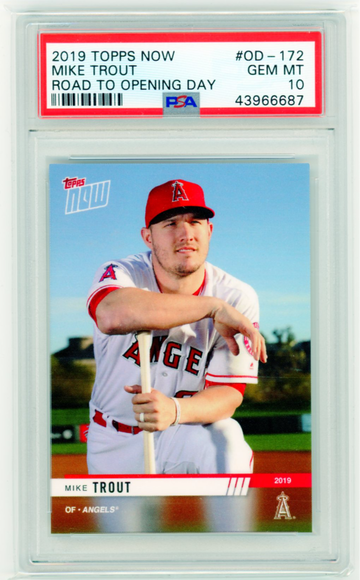 2019 Topps Now #OD-172 Mike Trout Road to Opening Day PSA 10 GEM MINT!