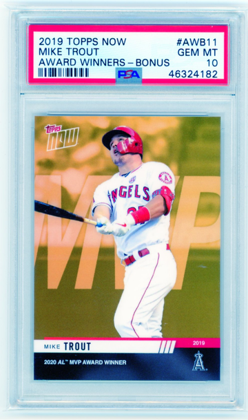 2019 Topps Now #AWB11 Mike Trout Error PSA 10 GEM MINT!