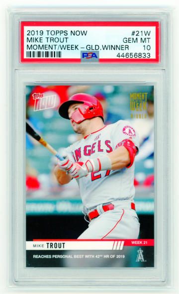 2019 Topps Now #21W Mike Trout Moment of the Week GOLD Winner PSA 10 GEM MINT!