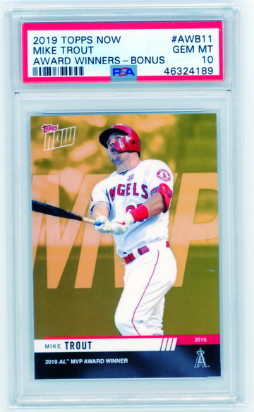 2019 Topps Now #AWB11 Mike Trout Corrected PSA 10 GEM MINT!