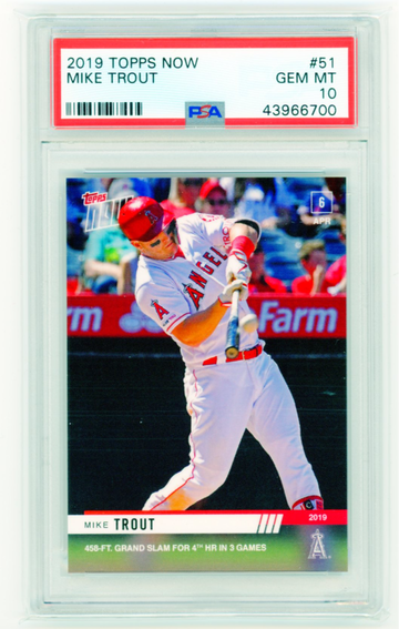 2019 Topps Now #51 Mike Trout PSA 10 GEM MINT!