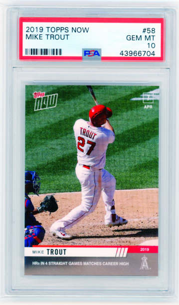 2019 Topps Now #58 Mike Trout PSA 10 GEM MINT!