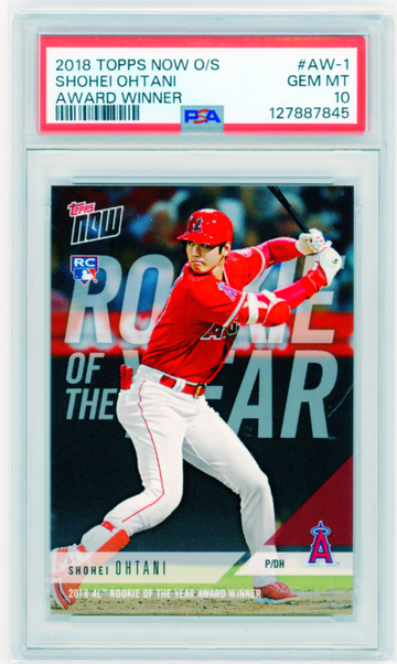 2018 Topps Now O/S #AW-1 Shohei Ohtani Award Winner PSA 10 GEM MINT!