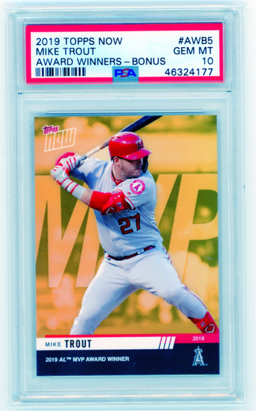 2019 Topps Now #AWB5 Mike Trout Award Winners-Bonus PSA 10 GEM MINT!