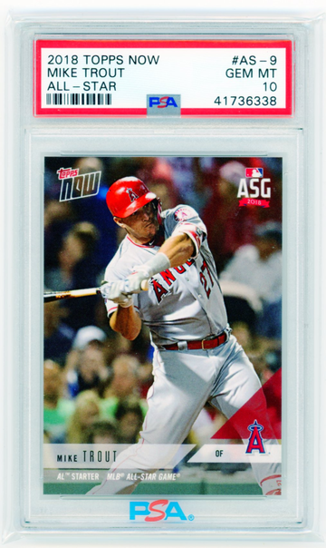 2018 Topps Now #AS-9 Mike Trout All-Star PSA 10 GEM MINT!