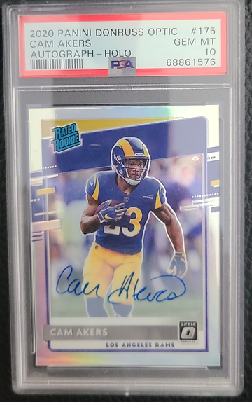 2020 Panini Donruss Optic Cam Akers Holo /99  Auto PSA 10