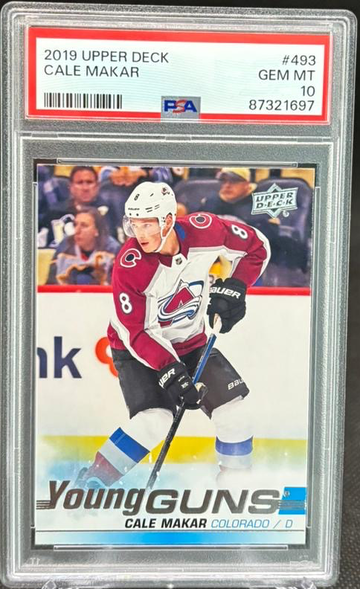 Cale Makar 2019 Upper Deck 493 RC Young Guns PSA 10 💎 