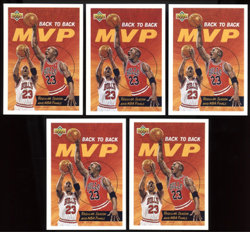 1992 Upper Deck Back to Back MVP Michael Jordan #67 5x Lot Bulls HoF