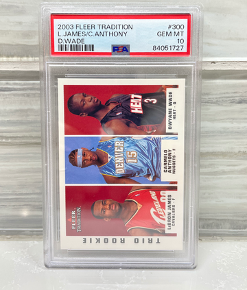 2003 Fleer Tradition Trio Rookie Lebron James Carmelo Anthony Dwayne Wade PSA 10