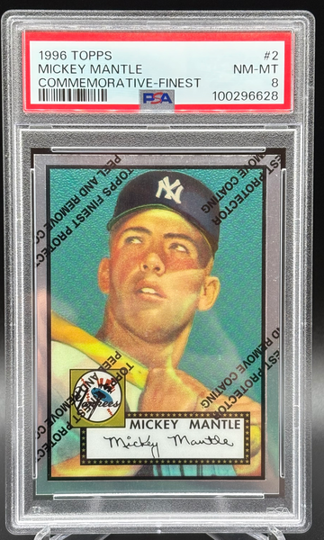 1996 Topps Finest 1952 Mickey Mantle PSA 8