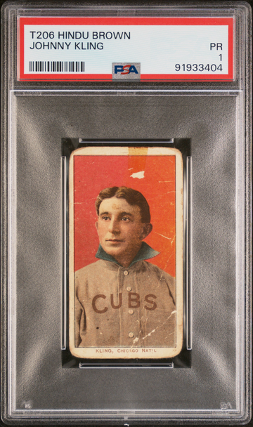 1909-11 T206 Hindu Brown Johnny Kling PSA 1 PR #91933404 Pop 2 only 7 Higher! Rare