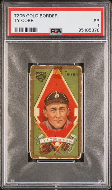 1911 T205 Gold Border Tobacco Card Ty Cobb Detroit Tigers 95185376 PSA 1 PR 