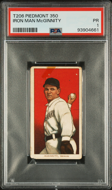 1909-11 T206 PIEDMONT 350 IRON MAN McGINNITY (PSA 1) #93904661 HOF PITCHER
