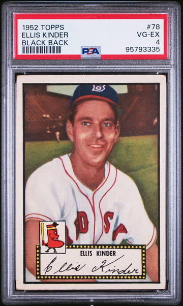 1952 Topps Ellis Kinder Black Back #78 Baseball Boston Red Sox PSA 4