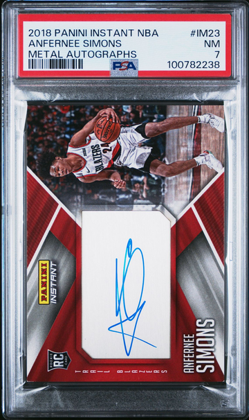 2018 Panini Instant NBA Anfernee Simons #5/5 Metal Autographs #IM23 PSA 7 NM