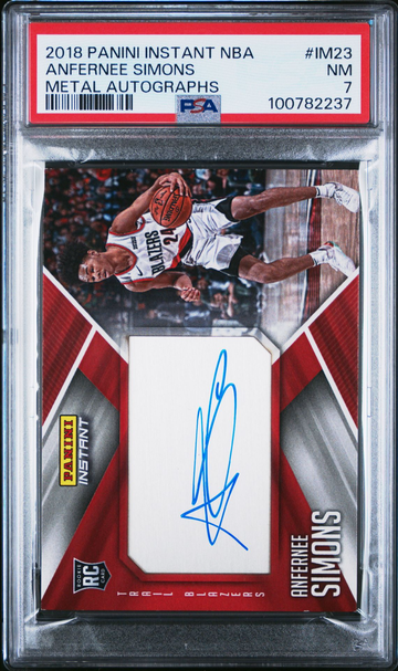 2018 Panini Instant NBA Anfernee Simons #2/5 Metal Autographs #IM23 PSA 7 NM