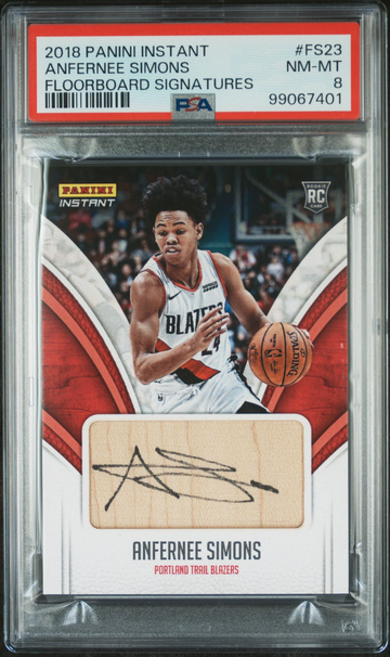 2018 Panini Instant Floorboard Signatures Anfernee Simons #3/10 #FS23 PSA 8
