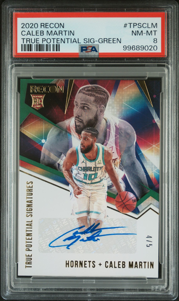 2020 Panini Recon Caleb Martin Autograph #/5 SP #TPSCLM Basketball Hornets PSA 8