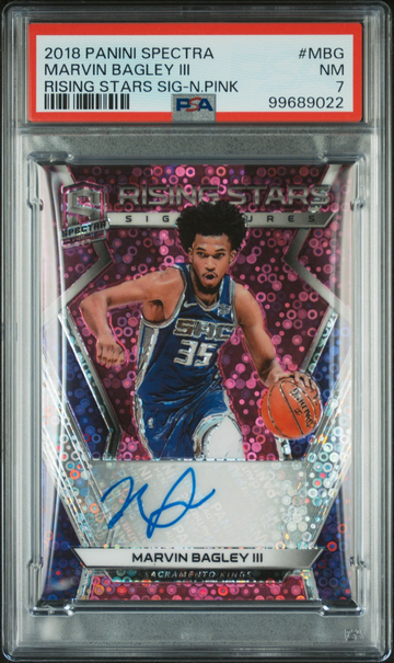 2018 Panini Spectra Marvin Bagley Autograph Pink #/25 #MBG Kings PSA 7