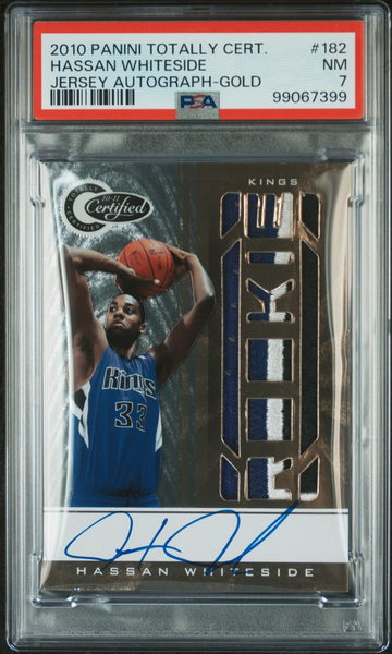 2010 Panini Totally Certified Hassan Whiteside Gold /25 #182 PSA 7 RC AUTO