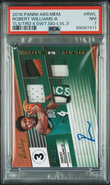 2018 Panini Absolute Tools Of The Trade Four Swatch Signatures RWL Robert Williams III Level 3  Near Mint PSA 7
