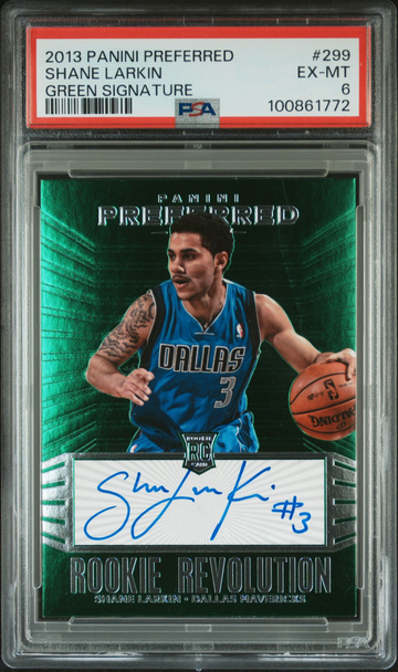 2013 Panini Preffered Shane Larkin Green Signatures #3/5 SSP #299 PSA 8