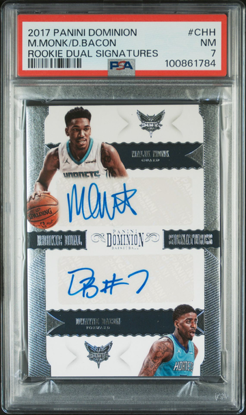 2017 Panini Dominion Malik Monk Dwayne Bacon Rookie Dual Auto #14/25 #CHH PSA 7
